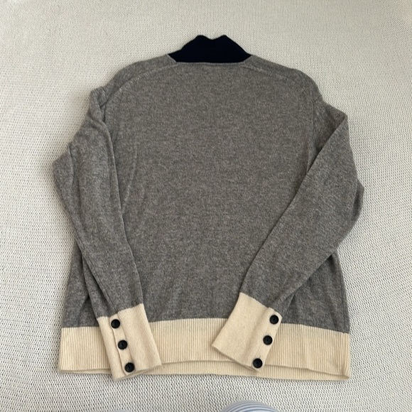 rag & bone Wool/Cashmere Turtleneck Sweater Grey/Navy/Cream Size Small - Picture 7 of 7